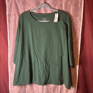 Lane Bryant Forest Green Long Sleeve Top